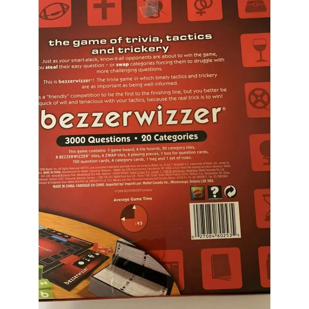Bezzerwizzer Game Trivia Tactics‎ 2008 Edition - 100% Complete 3000 Questions!
